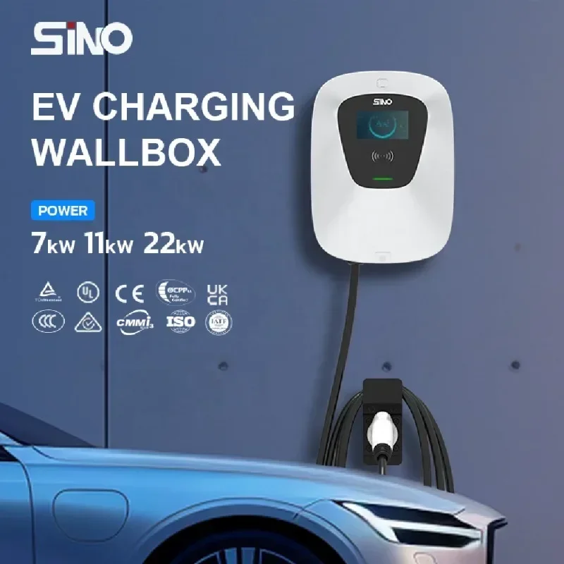 الشركة المصنعة لشاحن EV 32A 7kw 11kw 22kw محطات شحن كهربائية مثبتة على الحائط تدعم OCPP 1.6 JSON/ OCPP 2.0.1
