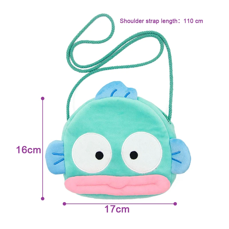 Sanrio Anime Figure Plush Hangyodon Crossbody Bag Kids Toys Rabbit Plush Coin Purses Ornament Soft Stuffed Doll Birthday Gift