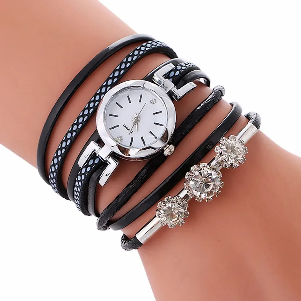 Women Watches Bracelet Ladies Watch with Rhinestones Clock Womens Vintage Fashion Dress Wristwatch Relogio Feminino Gift
