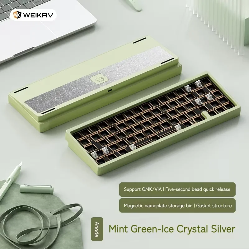 

Weikav Lucky65 V2 Mechanical Keyboard Kit 3-Mode Customization 2.4g Bluetooth Hotswap Gasket Structure Rgb Gaming Keyboard Gift