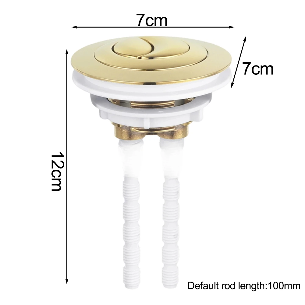 Easy Installation Toilet Button Brushed Gold Toilet Tank Button Maintains Appearance Over Time Frequent Use Ready