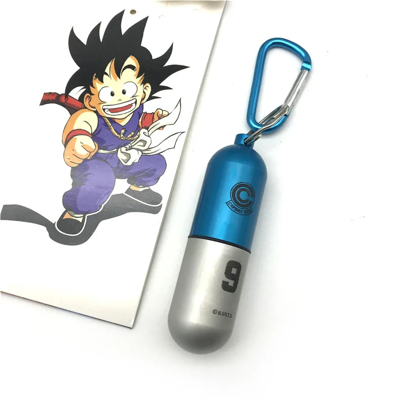 Dragon Ball Aluminum Alloy Keychain Toy Bulma Capsule Creative Keyring Portable Pill Box Container Pendant Doll Birthday Gifts