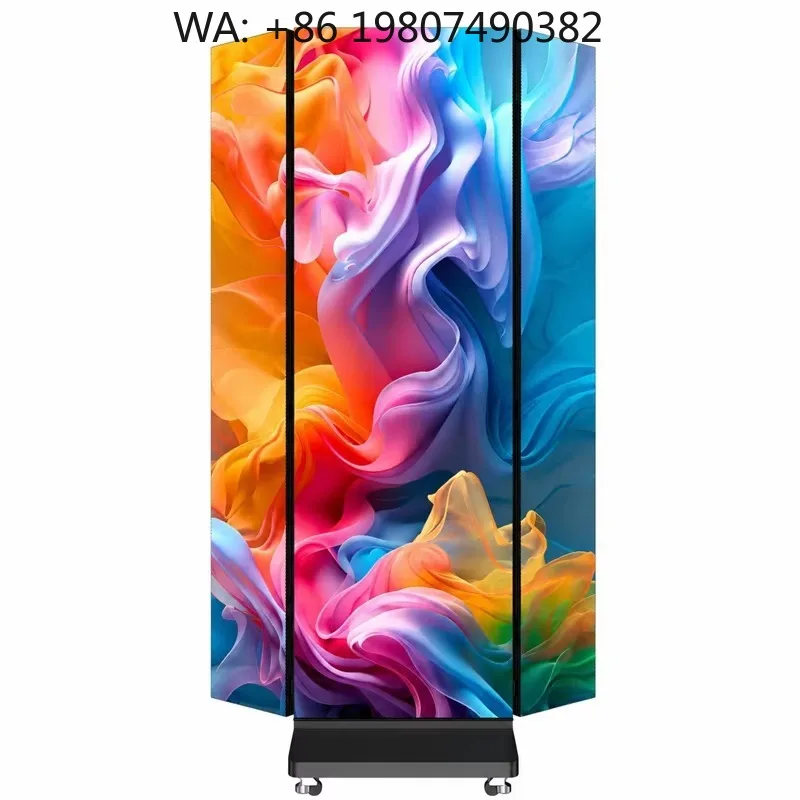 

Trifold Double Sided Full Color LED Poster Screen Ultra Bright Animation Foldable Electronic Display for Elevator Mall Indoor Co