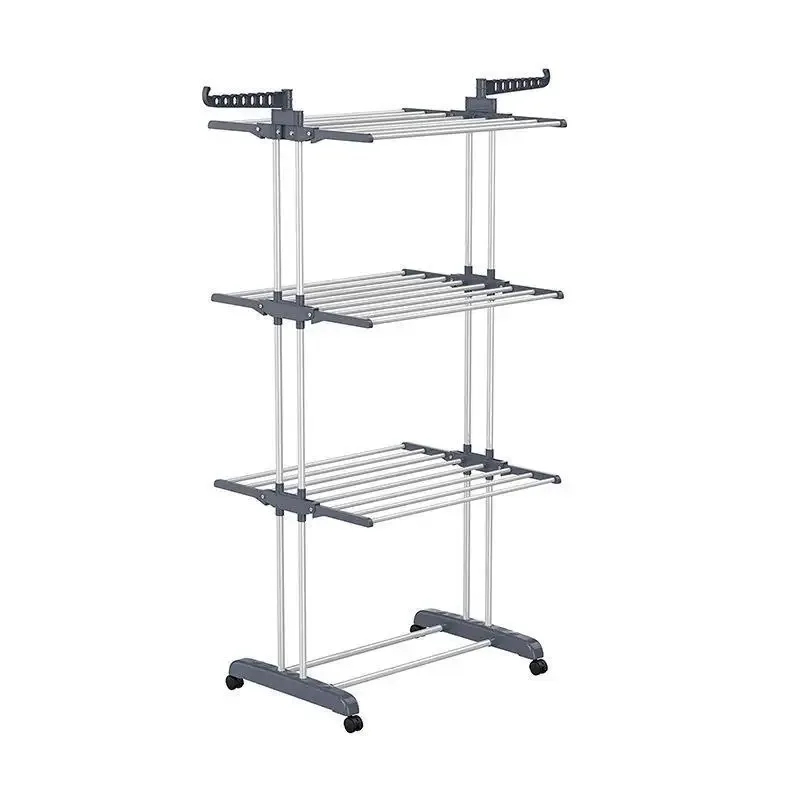 

【2026】Multifunctional floor-to-ceiling drying rack Indoor folding floor-to-ceiling mobile drying rack