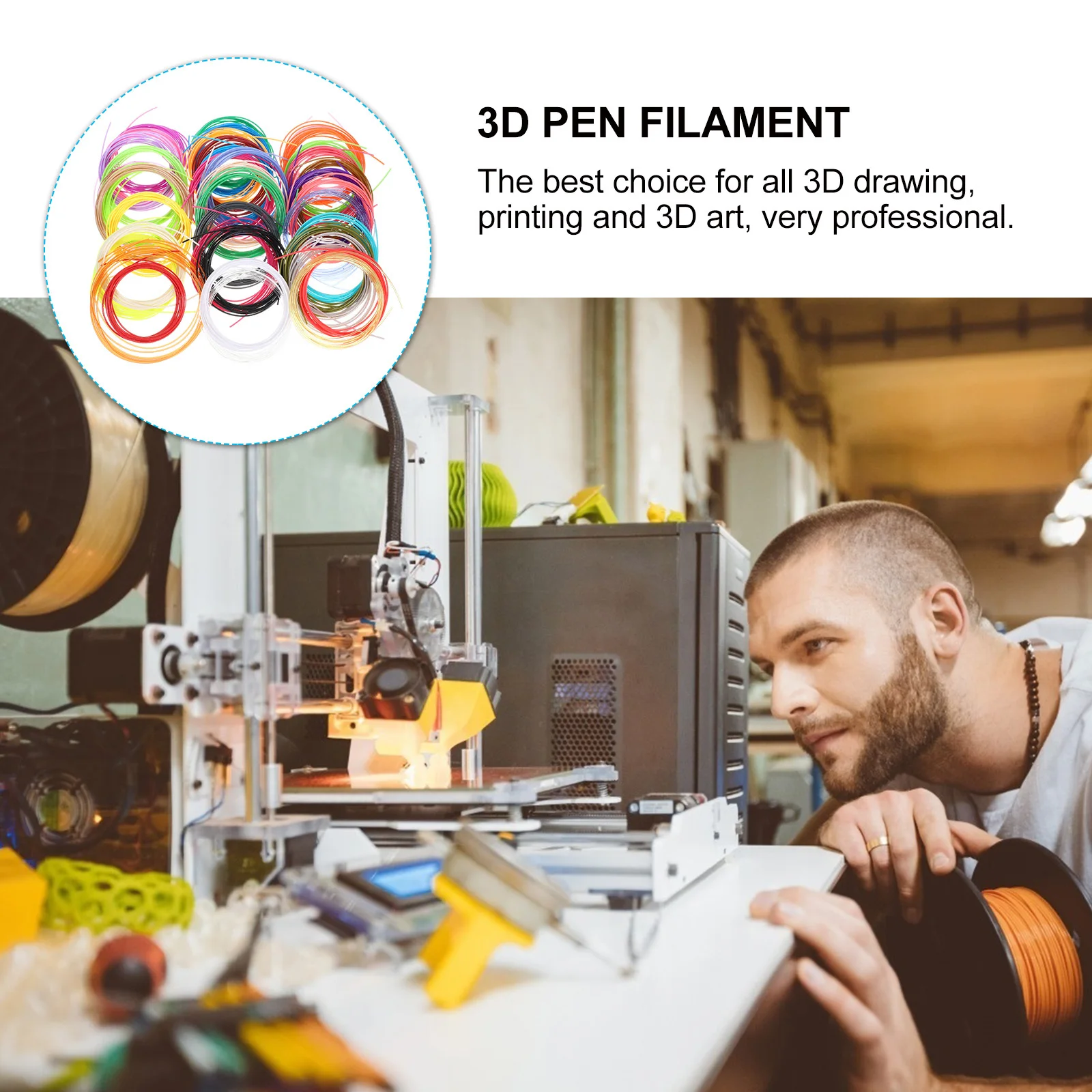 

Printing Filament 1.75Mm High Temperature Resistant Flexible Filament For 3D Printer Pen Refills Printing Supplies 3D