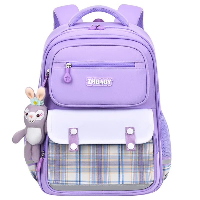 Mochila escolar primária para crianças, bolsa de grande capacidade, coelhinho bonito para meninas, do terceiro ao sexto ano, 2024