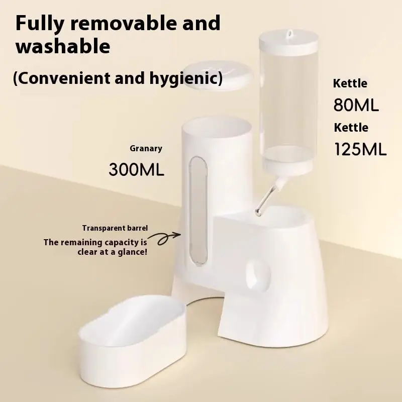 2In1 Hamster Feeder And Waterer Large Capacity Leakproof Automatic Feeder Food Water Dispenser Leak Proof Food Feeding Supplies