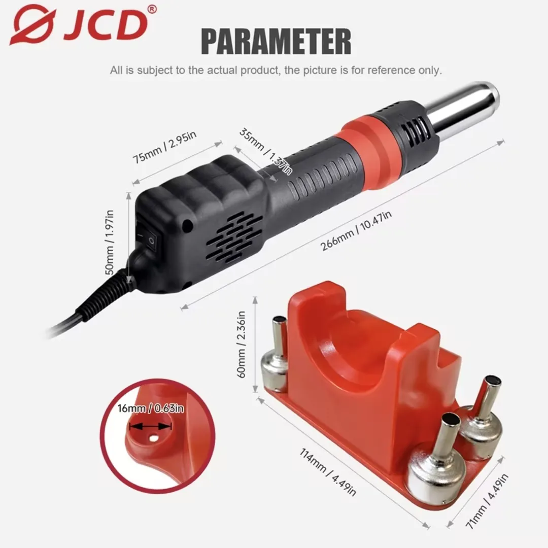 JCD Micro pistola de aire caliente C/F Temp ajustada 8208 750W Estación de soldadura de retrabajo pistola de calor Digital LCD herramientas de soldadura BGA IC