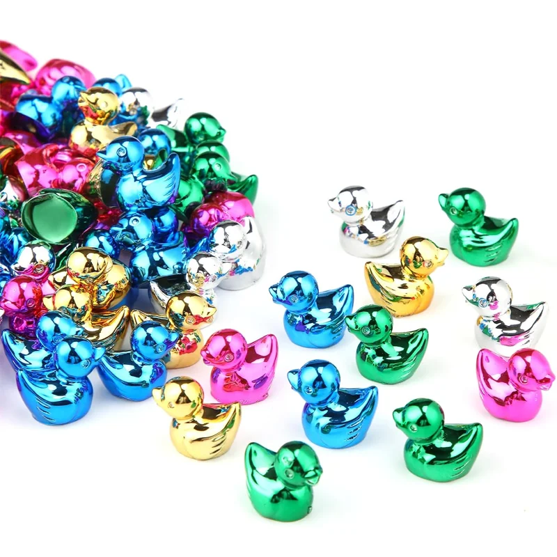 

10pcs Mini Multi-color Electroplate Ducks Miniatures Tiny Animal Figures for Micro Landscape Home DIY Craft Project Decorations