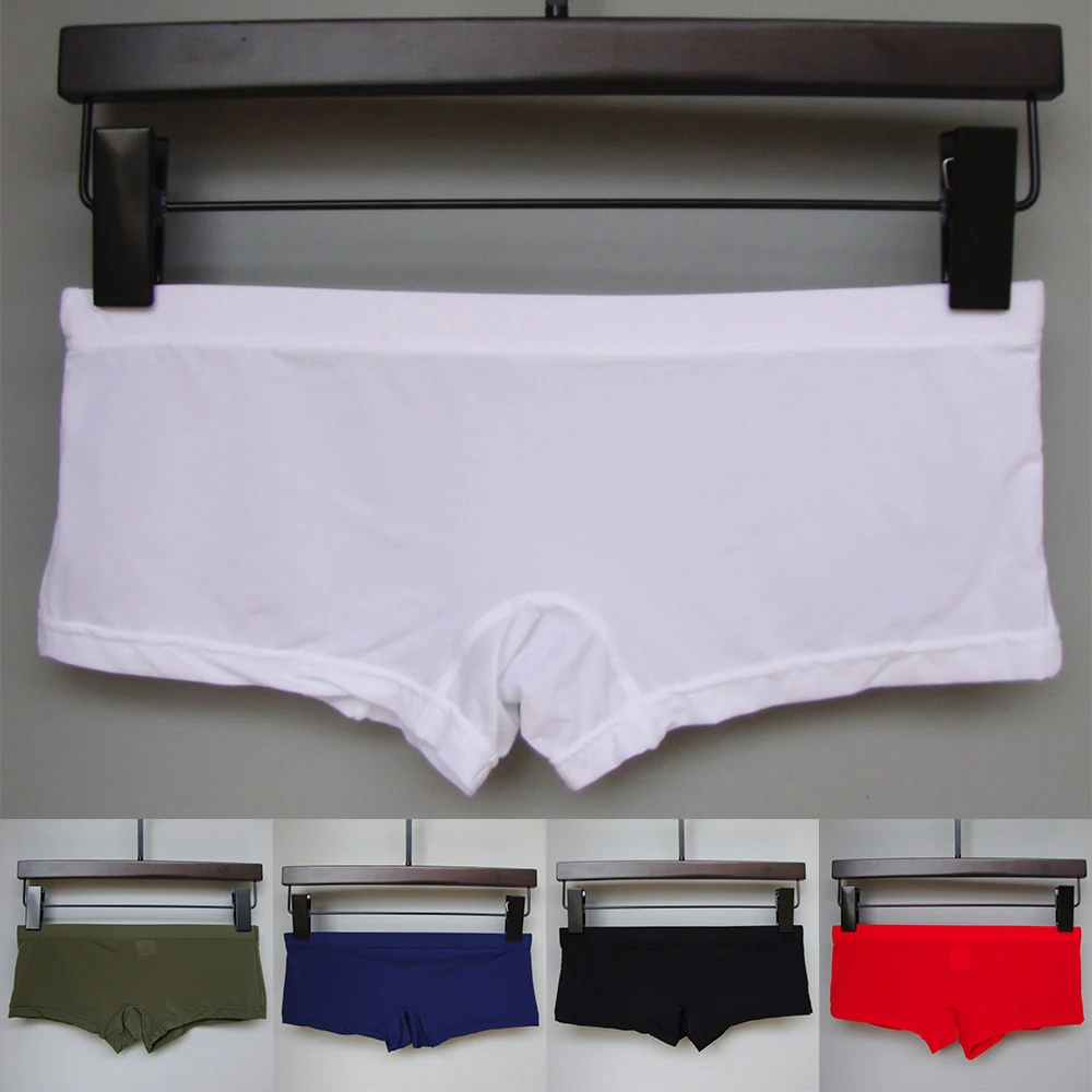 رجل شير شبكة الملاكم ملخصات الملابس الداخلية تنفس نسيج الحرير الجليد انظر من خلال جذوع الملابس الداخلية للارتداء النشط وغير الرسمي #5