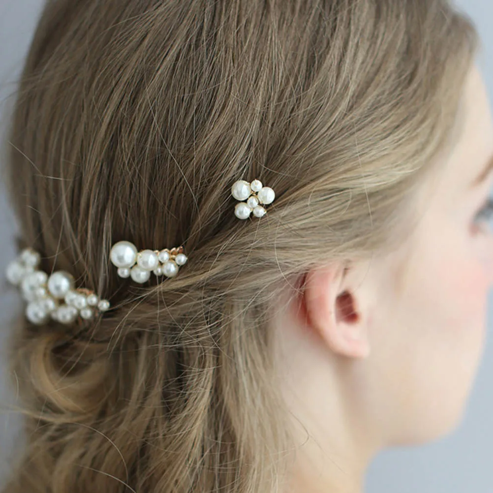 

5Pcs Pearl Comb Set Bridal Headdress Hair Comb For Bride Wedding Party Accessories Bride Bridesmaid Styling Combs Hairpins