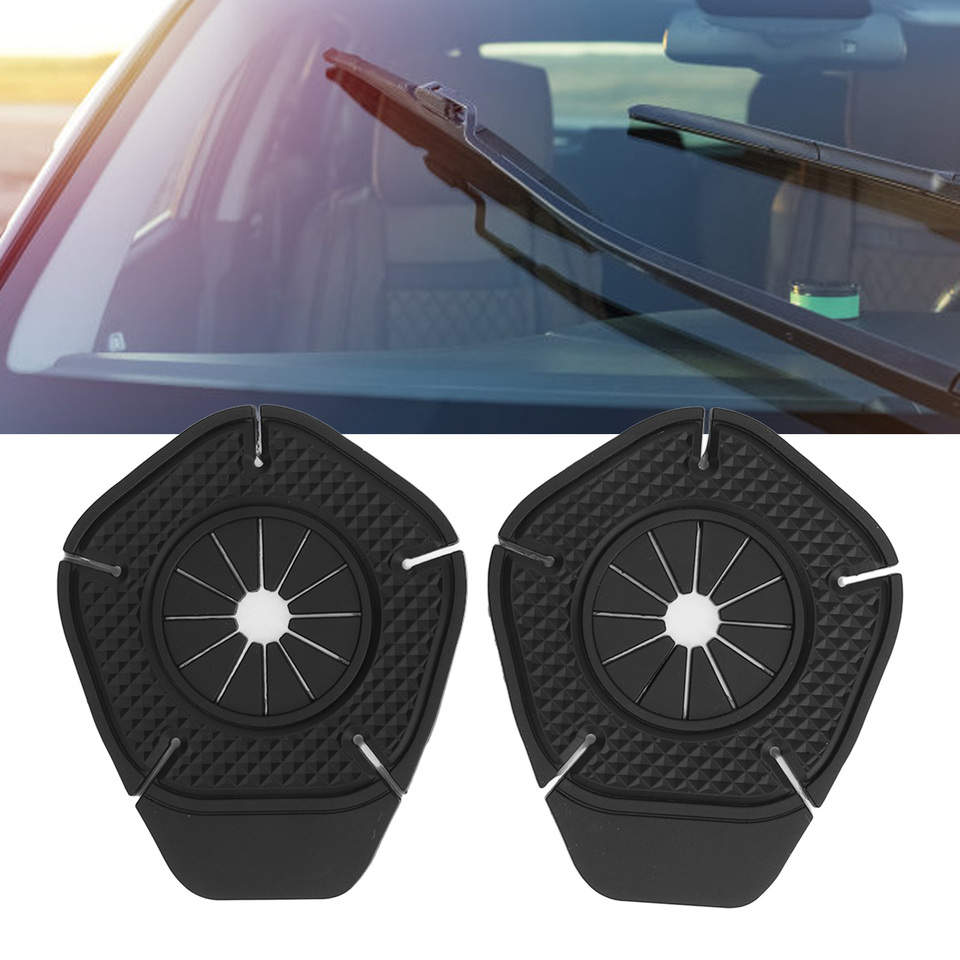  Universal Car Wiper Dustproof Gasket Soft Silicone Wiper Hole Protector Pad Stop Leaves Snow Debris Windshield Wiper Arm Cover E 