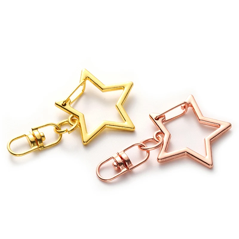 10pcs Multifunction Solid Color Metal Buckles Star Shape Swivel Hooks Clips DIY For Bag Keychain Handmade Accessories