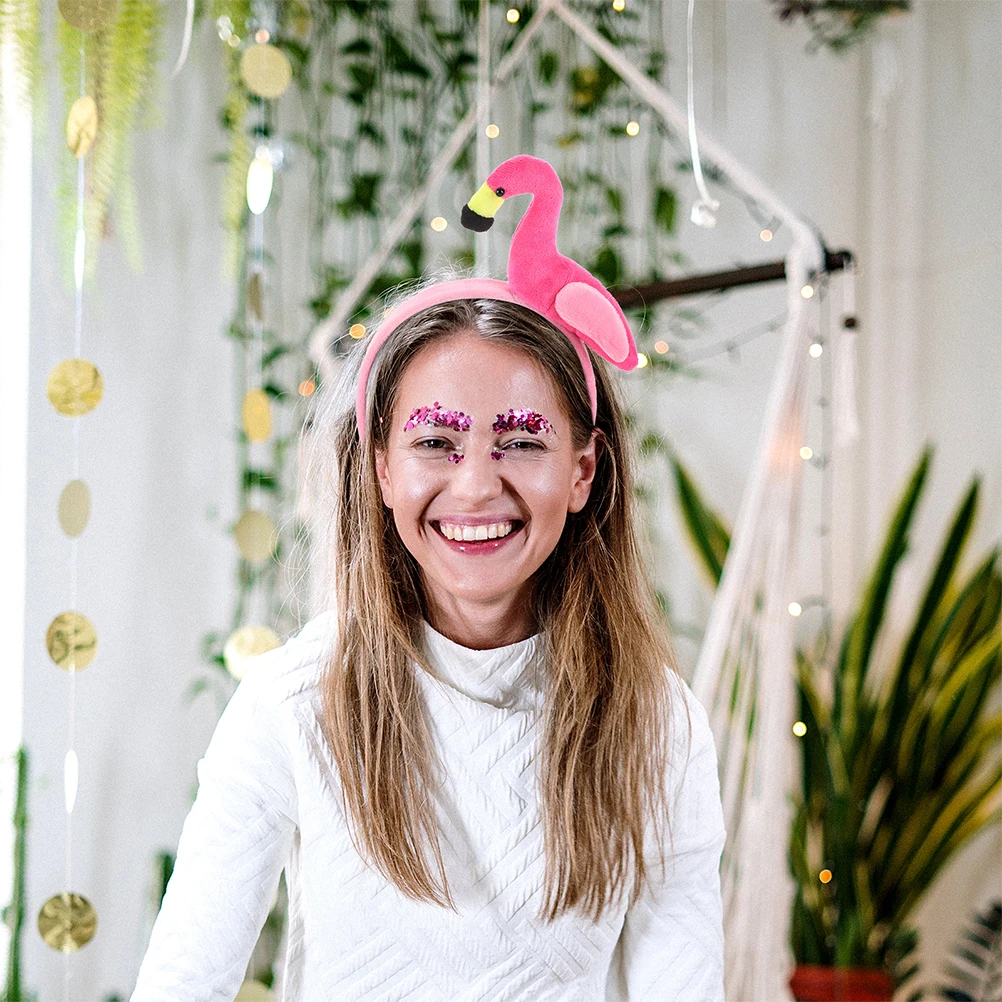 

1pcs Flamingo Headband For Women Animal Hair Hoops Party Carnival Festival Hawaiian Tropical Costume Accessories Cosplay Stage