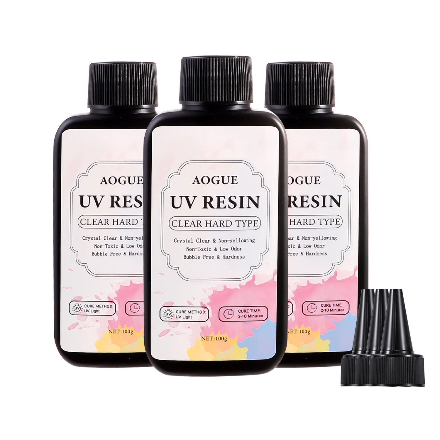 100/200/300g UV Resin Hard, Crystal Clear UV Cure Epoxy Resin UV Transparent Solar Activated Glue for Jewelry Making Fast Curing