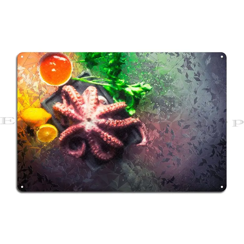 Squid Meal Metal Signs Cinema Party Plates Club Print Garage Tin Sign Poster