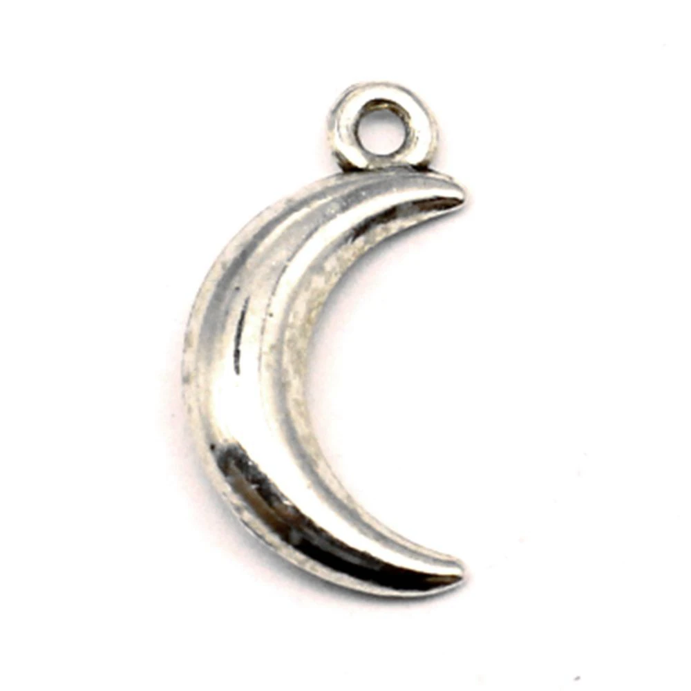 Moon Charms Woman Pendant Crafts Accessories Diy Jewelri 10x19mm 10pcs Antique Silver Color