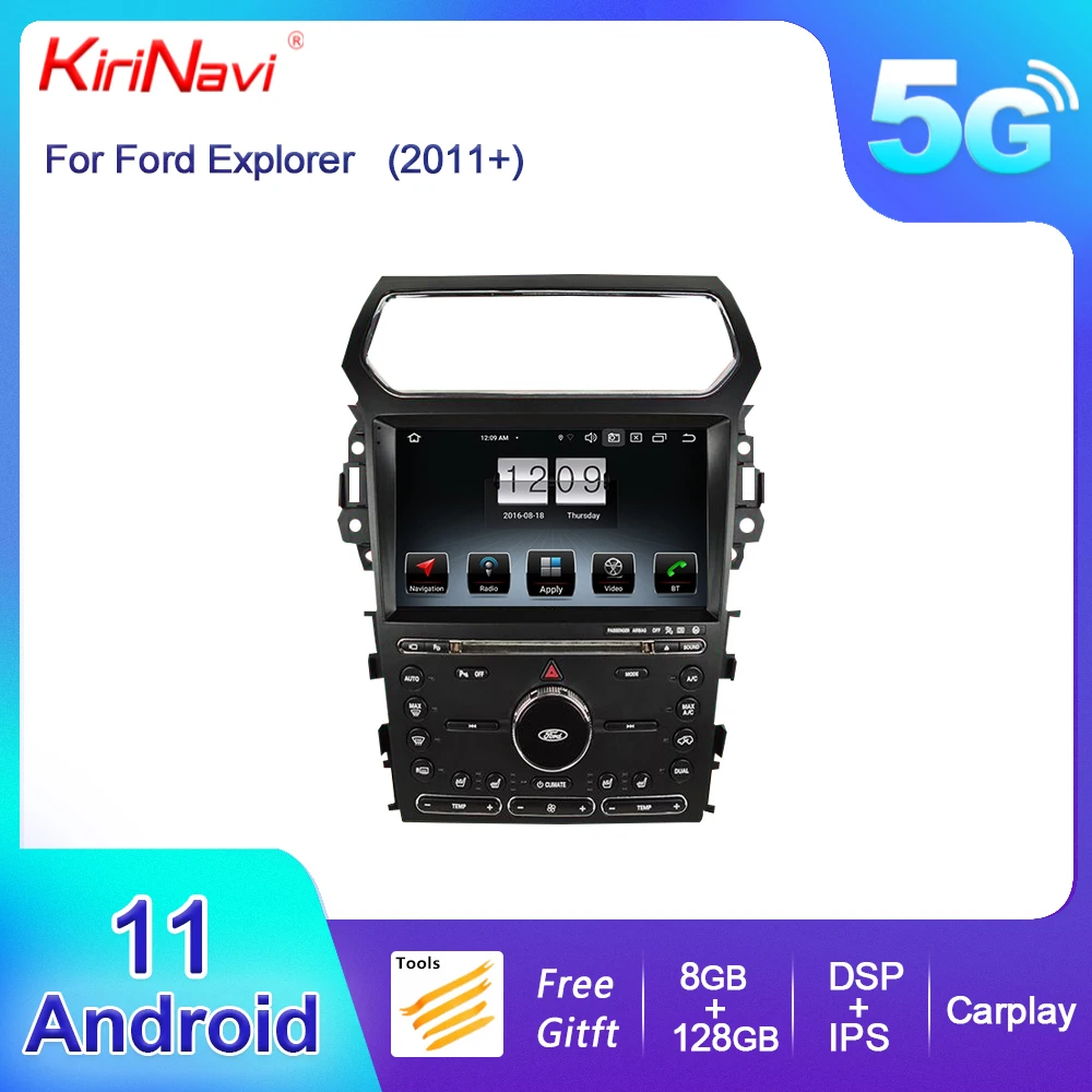 

Автомагнитола Kirinavi Android 11 для Ford Explorer Smart Dvd мультимедийный плеер Авто GPS навигация 4G DSP стерео Carplay 2011-2019