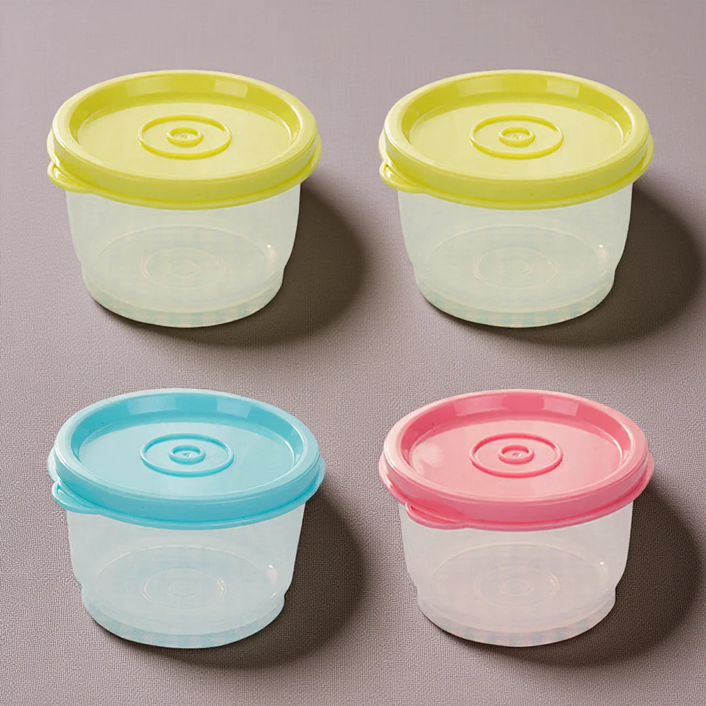 

4pcs 150Ml Reusable Plastic Food Storage Containers Stackable Sealed Bowls For Freezer Microwave Dishwasher Lunch Soup Travel