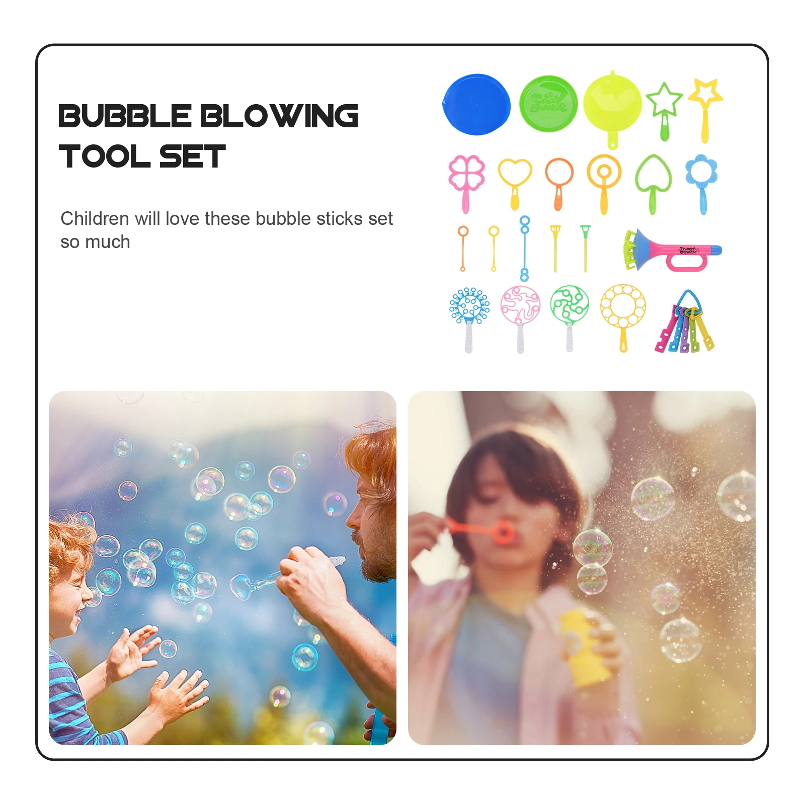 

29 pcs Bubble Stick Set Kids Toy Blowing Bubbles Beach Party Fun Accessories Outdoor Activities Bubble Water Toy