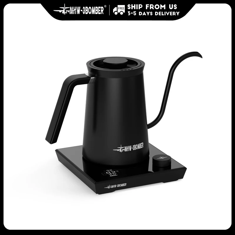 MHW-3BOMBER Electric Gooseneck Kettle with Temperature Control Pour Over Kettle for Coffee & Tea Hot Water Boiler Barista Tools