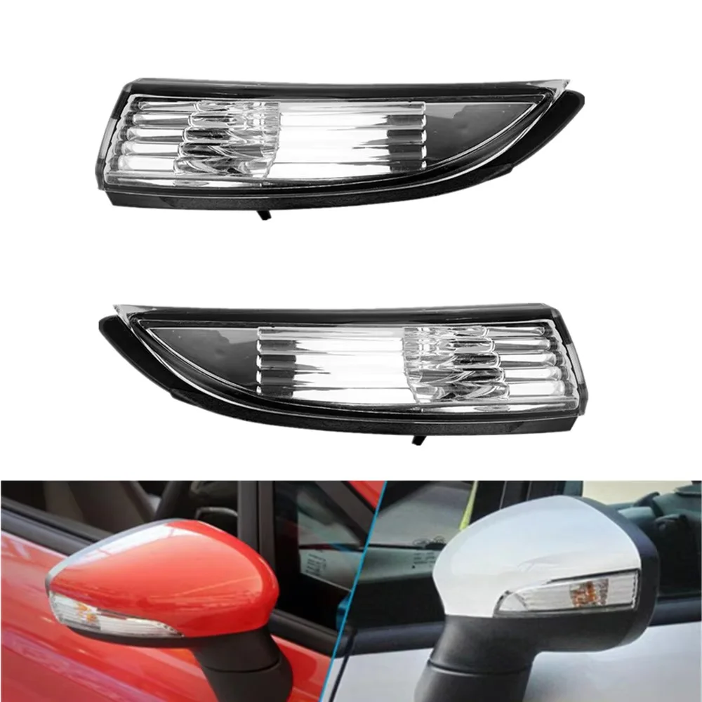 

Car Left/Right Rearview Mirror Indicator Light Turn Signal Cover Transparent without Bulb for Ford Fiesta 2009-2014