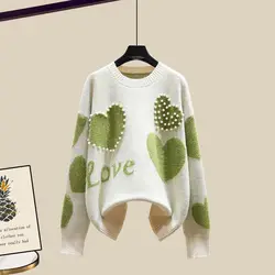 Fashion New Sweet Heart Deer Long Sleeve Casual Pullover Sweater Women Autumn 2022 New Knitted Shirt Top