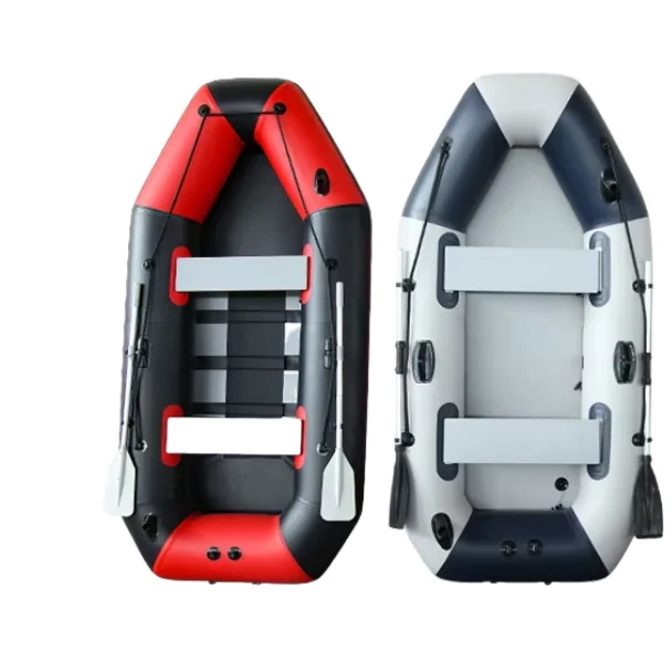 1 Person Slat Wood or Aluminum Floor 0.7mm PVC Portable Inflatable Boat with Repair Kit