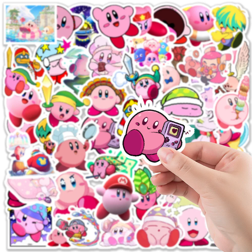 10/30/50PCS Cute Anime Kirby Stickers Kids Toys Decals DIY Notebook Bicycle Fridge Guitar Phone Graffiti Funny Sticker Gifts