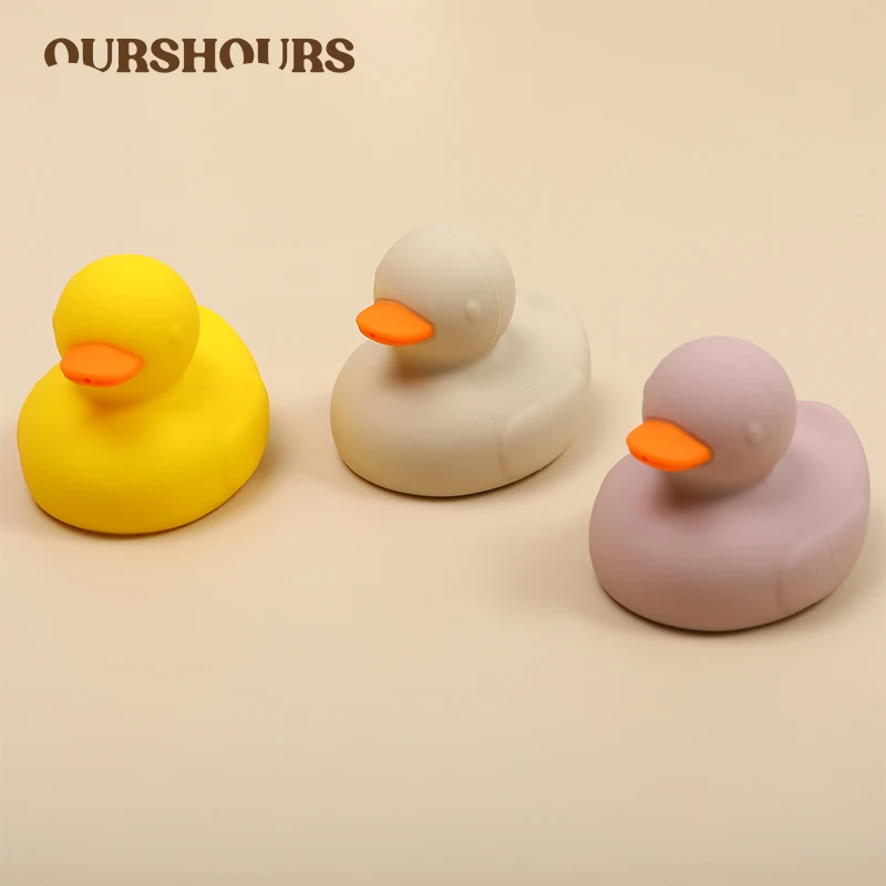 

BPA Free Baby Silicone Bath Toys Cute Duckling Shape Floating Water Toy for Infants Toddlers Fun Bathroom Toys Babies Gifts