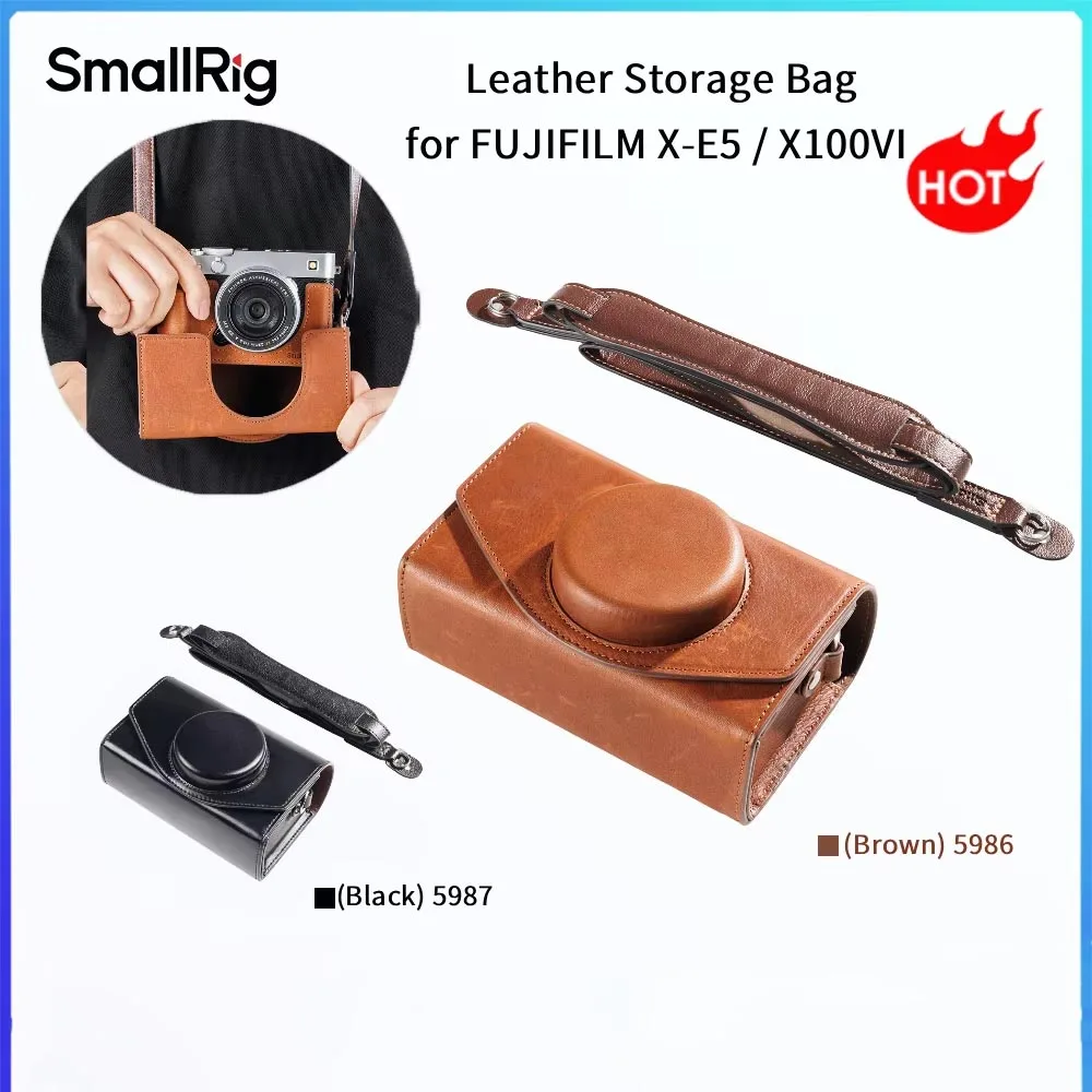 SmallRig Camera Leather Storage Bag for Fujifilm X-E5 for Storage L-Shaped Grip Mirrorless Photography Accessories 5987