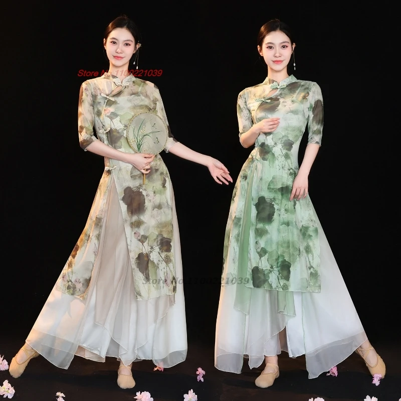 robe-de-danse-folklorique-chinoise-2026-costume-de-scene-traditionnel-ensemble-haut-et-pantalon-en-maille-a-imprime-floral-qipao-cheongsam-de-danse-chinoise