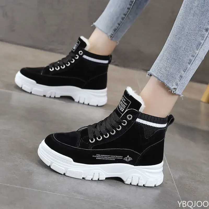 Ladies Casual Shoes Lace-up Fashion Sneakers Platform Snow Boots Winter Women Boots Warm Plush Women\'s Shoes  Zapatos De Mujer