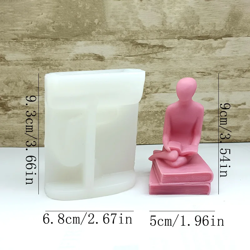 3D che abbraccia la gamba uomo candela stampo in silicone libro di lettura fatto a mano gesso umano cristallo stampo epossidico ornamenti strumenti di creazione