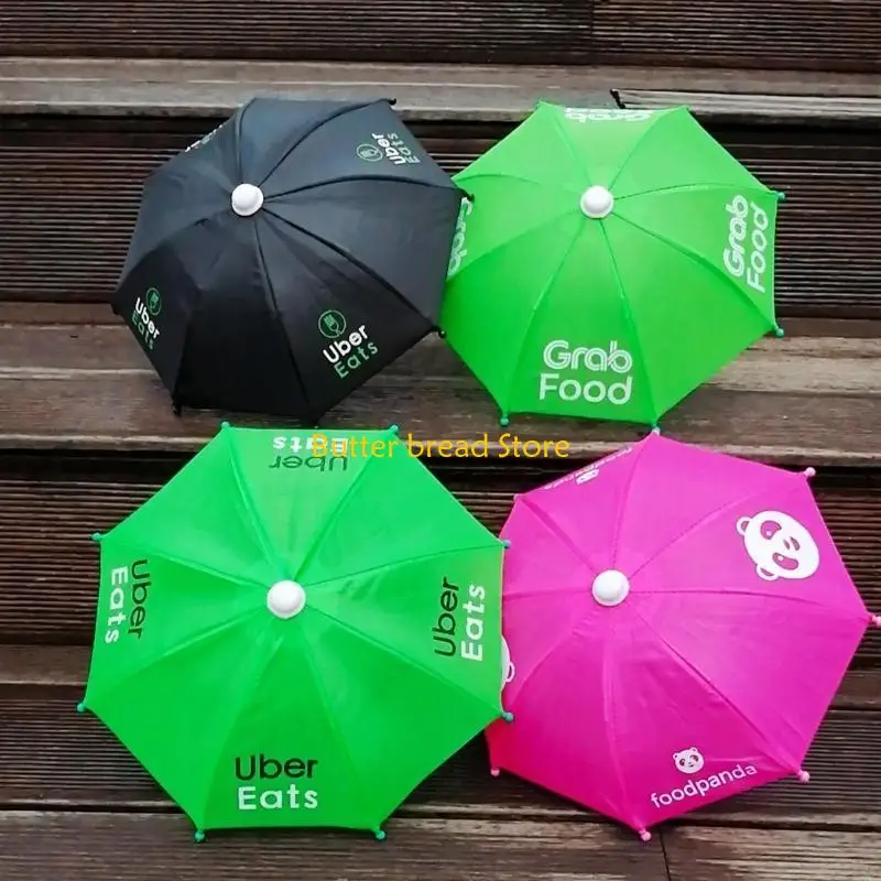 W89C Motorcycles Tiny Umbrella for Mobile Phone with Cable Ties Durable Decor for Creative Mini Umbrella Waterpr