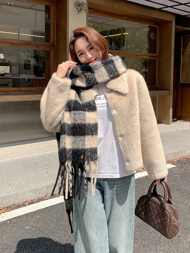 Eco-Friendly Women's Fur Coat Korean Sle Swan Velvet Luxury Artificial Mink Overcoat Inteated Leather And Fur Jaet