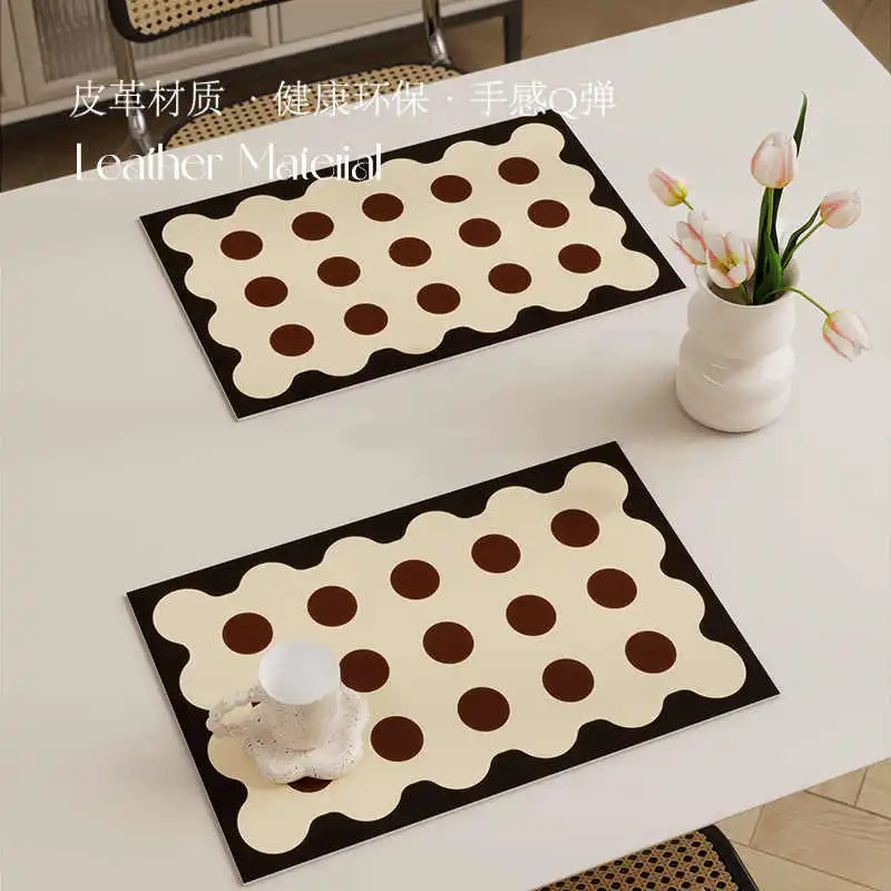 Waterproof And Oil Proof Table Mat, French Cream Style Table Mat, Leather Western Style Mat, Erasable And Washable Plate Mat