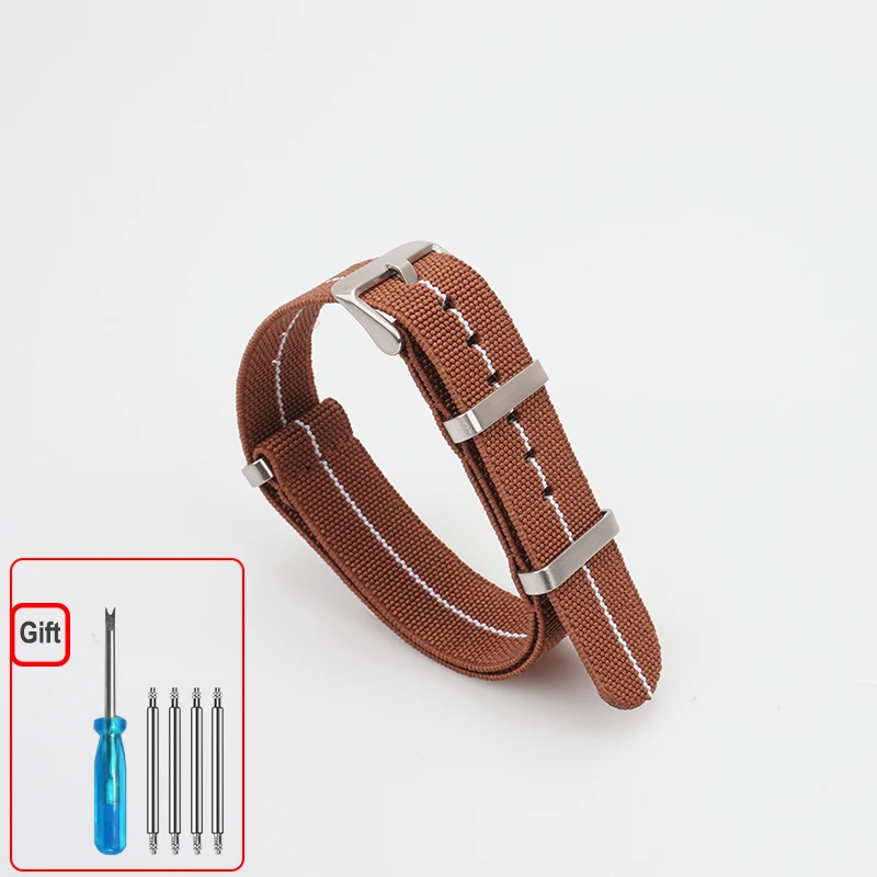 Waschbares elastisches Nylon-Uhrenarmband für Seiko 60s French Troops Parachute Bag Nato Strap 18 mm 20 mm 22 mm wasserdichtes Outdoor-Armband
