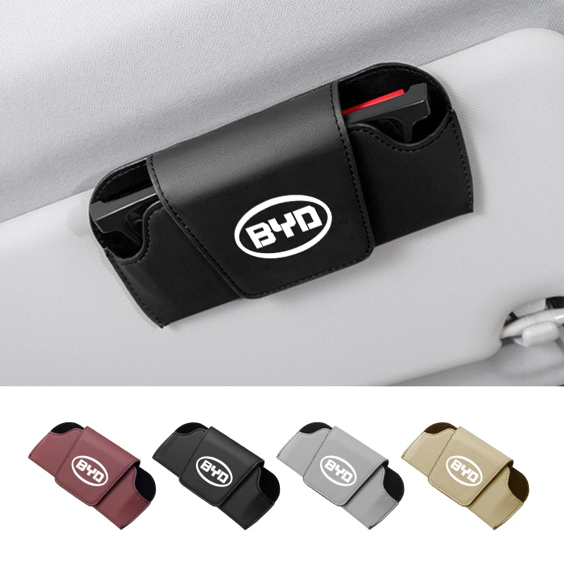 

Car Glasses Holder Leather Sun Visor Sunglasses Bag Auto Accessories For BYD M6 G3 G5 T3 13 F3 F0 S6 S7 E5 E6 Tang Song Qing