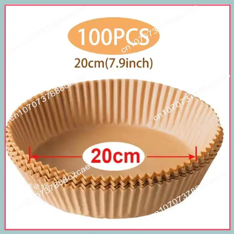 A26P ورق مقلاة هوائية للاستعمال مرة واحدة 20 سم مقاوم للزيت ومقاوم للماء وصواني مقلاة هوائية ورق الخبز