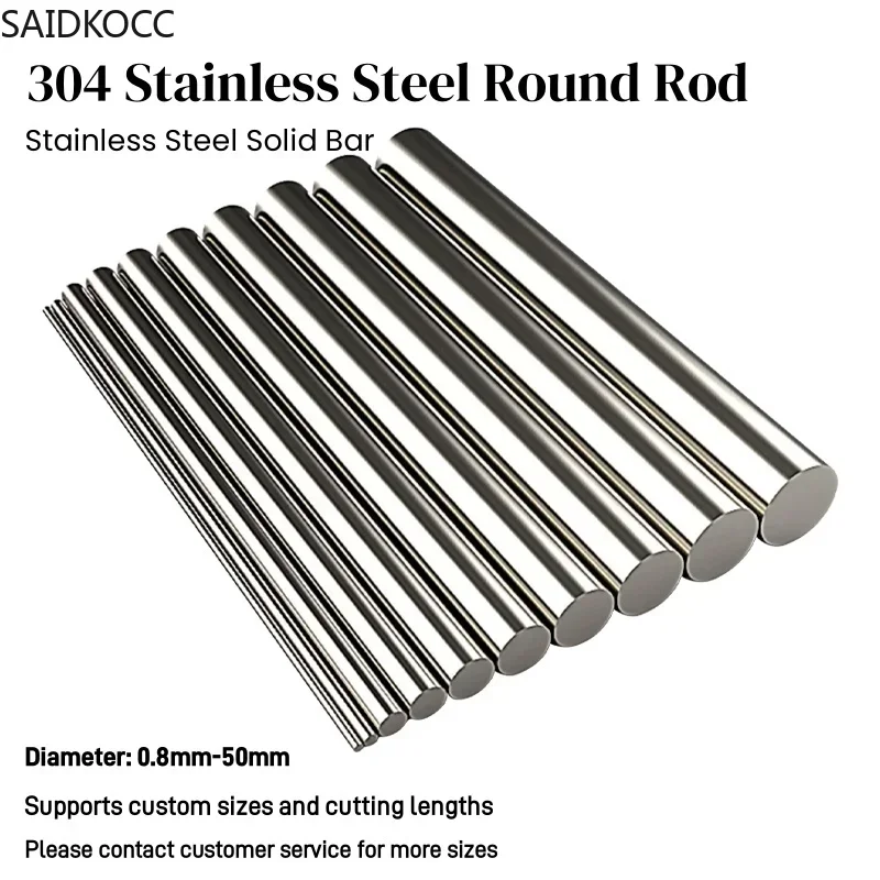 SAIDKOCC 5Pcs/lot OD1-5mm 304 Stainless Steel Smooth Round Solid Rod Stainless Steel Round Bar Custom Length 500mm