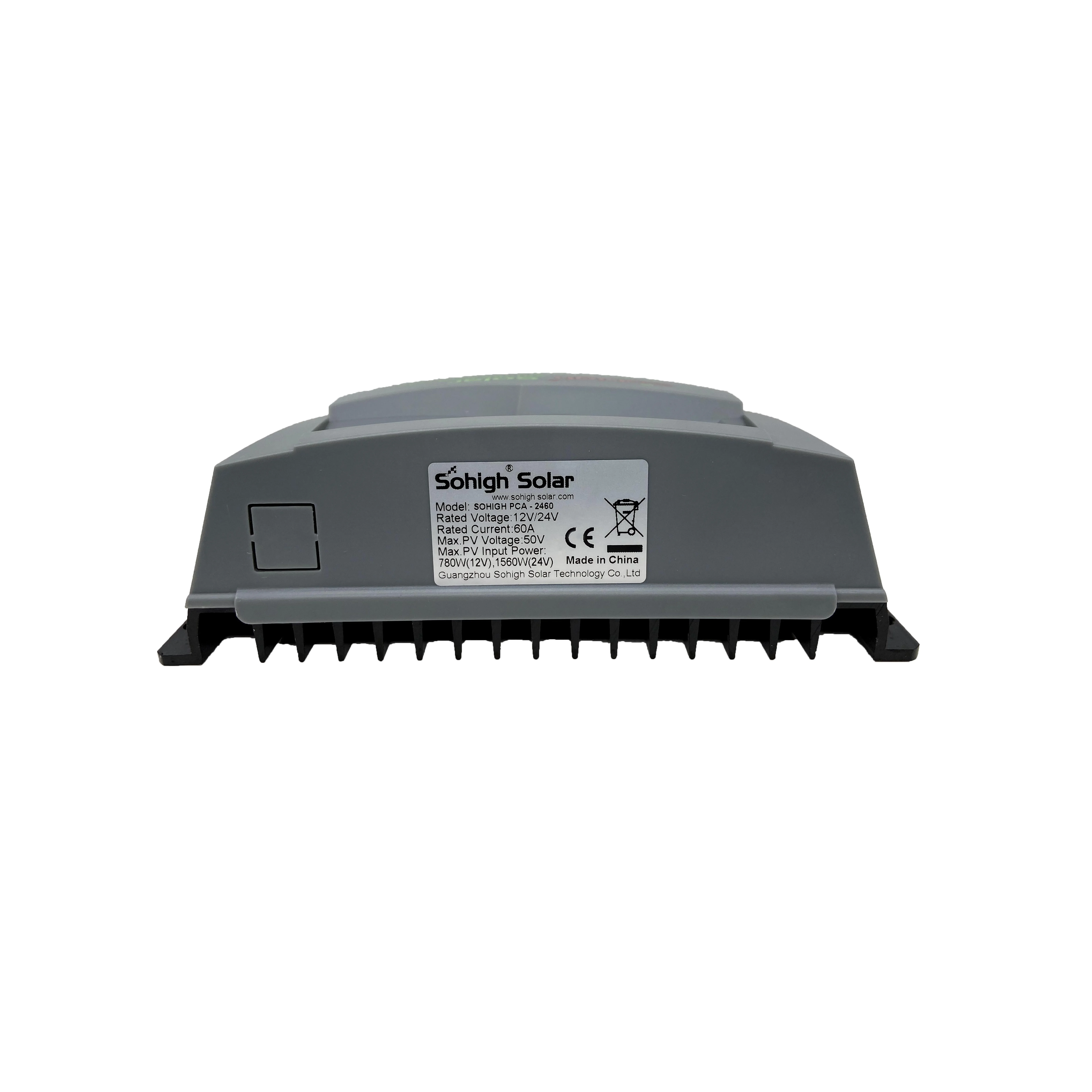 وحدة تحكم شحن شمسية هجينة ، وحدة تحكم بتيار مستمر ، شاحن لوحة ، ألياف زجاجية خارجية ، 60 أمبير ، 12 فولت ، 24 فولت