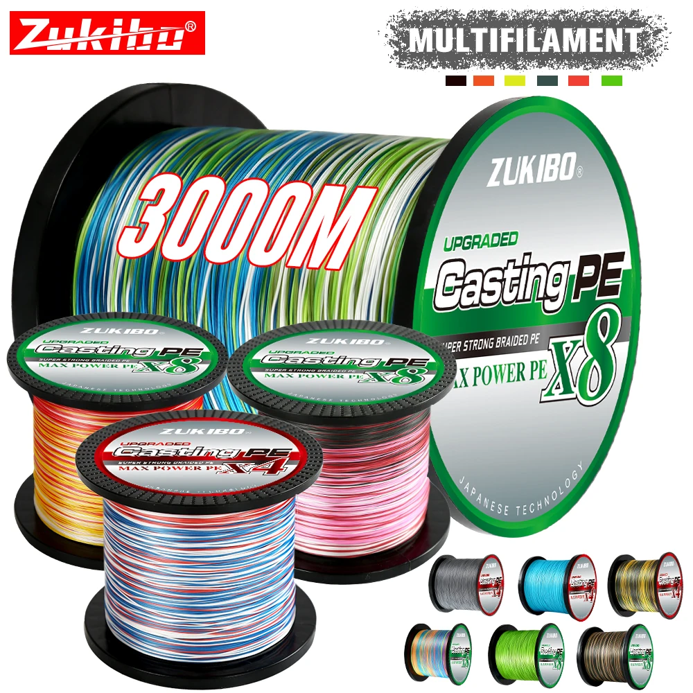 3000M 1000M Saltwater 8 Threads 4 Threads PE Fishing Line Braided 18-88LB Smooth Multifilament Super Durable Fishing Line Pesca