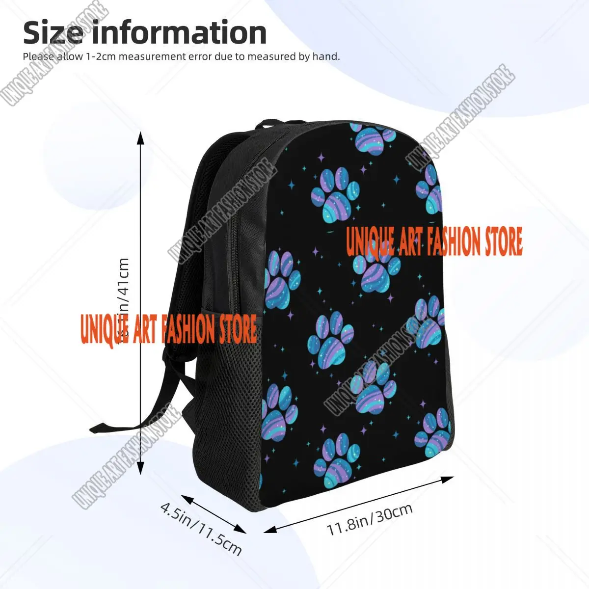 Customized Starry Paws Backpacks Men Women Fashion Bookbag for College School Floral Dogs Animal Bags