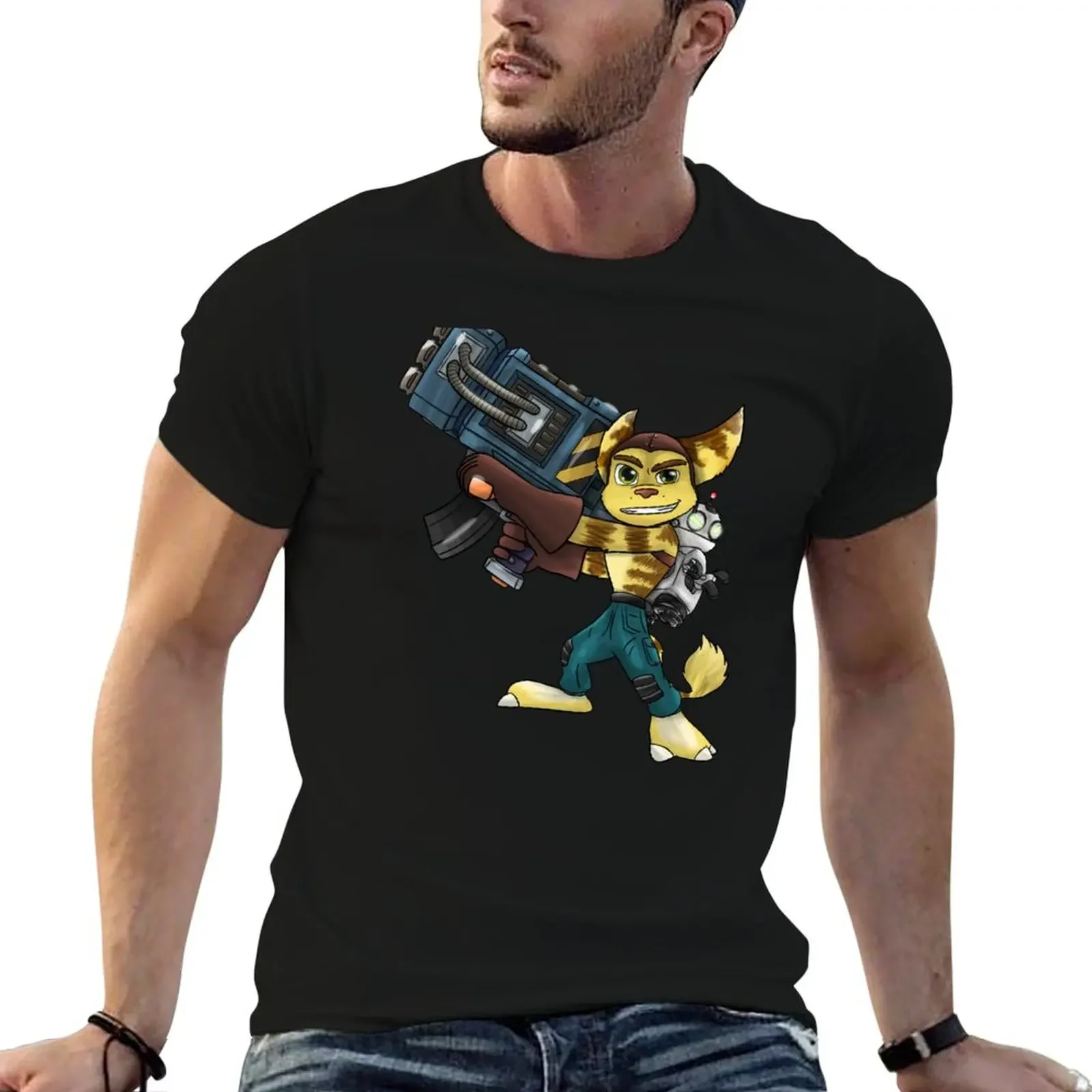 Ratchet and Clank 2002 R.Y.N.O T-Shirt oversized t shirt sublime oversizeds black t-shirts for men