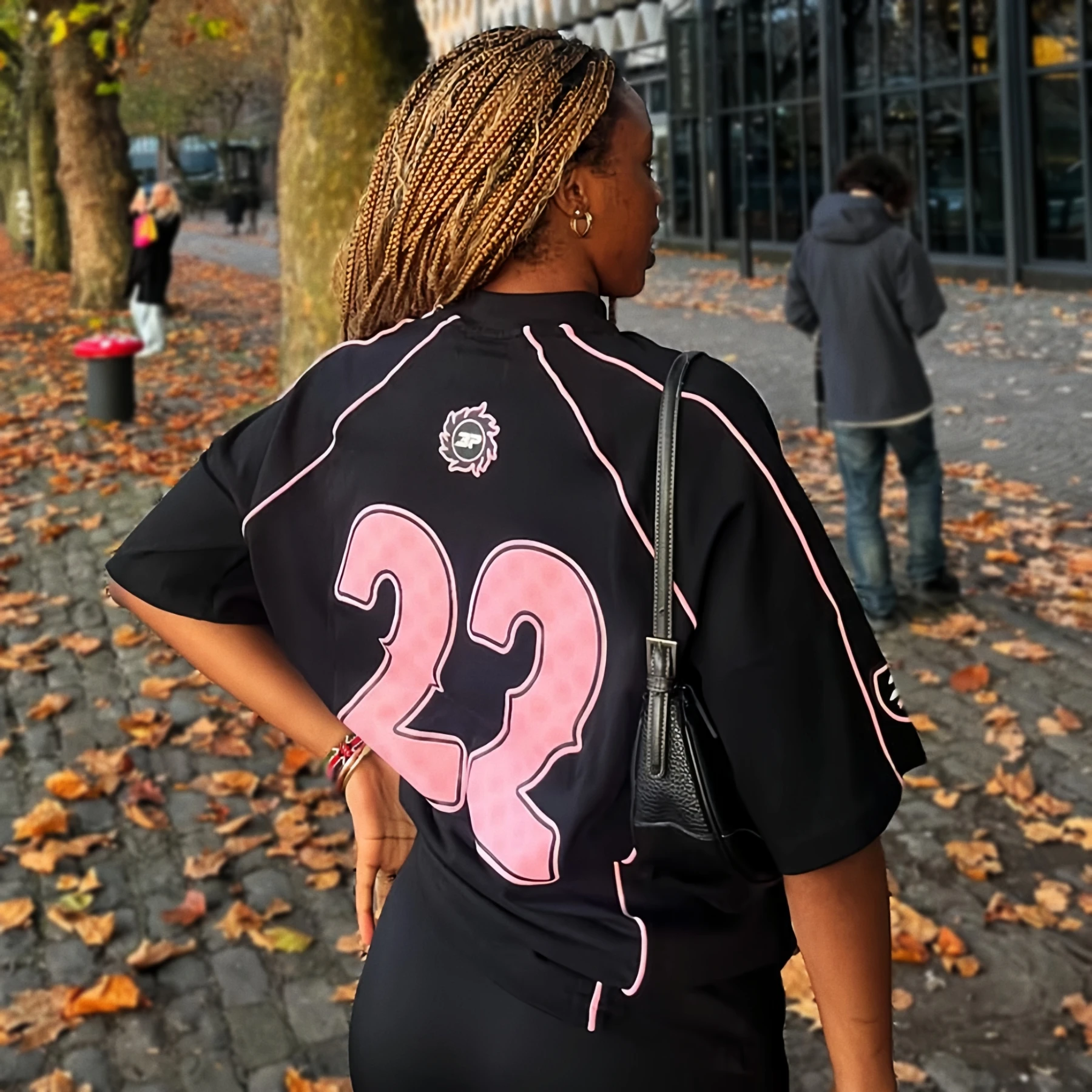 

American Street Sle 22 oulder Sve T-irt Foamed Printing West Coast ort Sve Trendy Cotton round Ne Casual Top