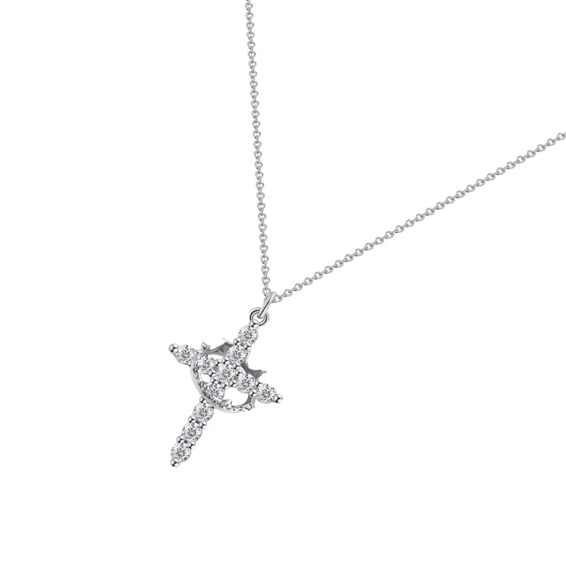 Sophisticated Stainless Steel Crosses Crowns Necklace with Elegant Designs