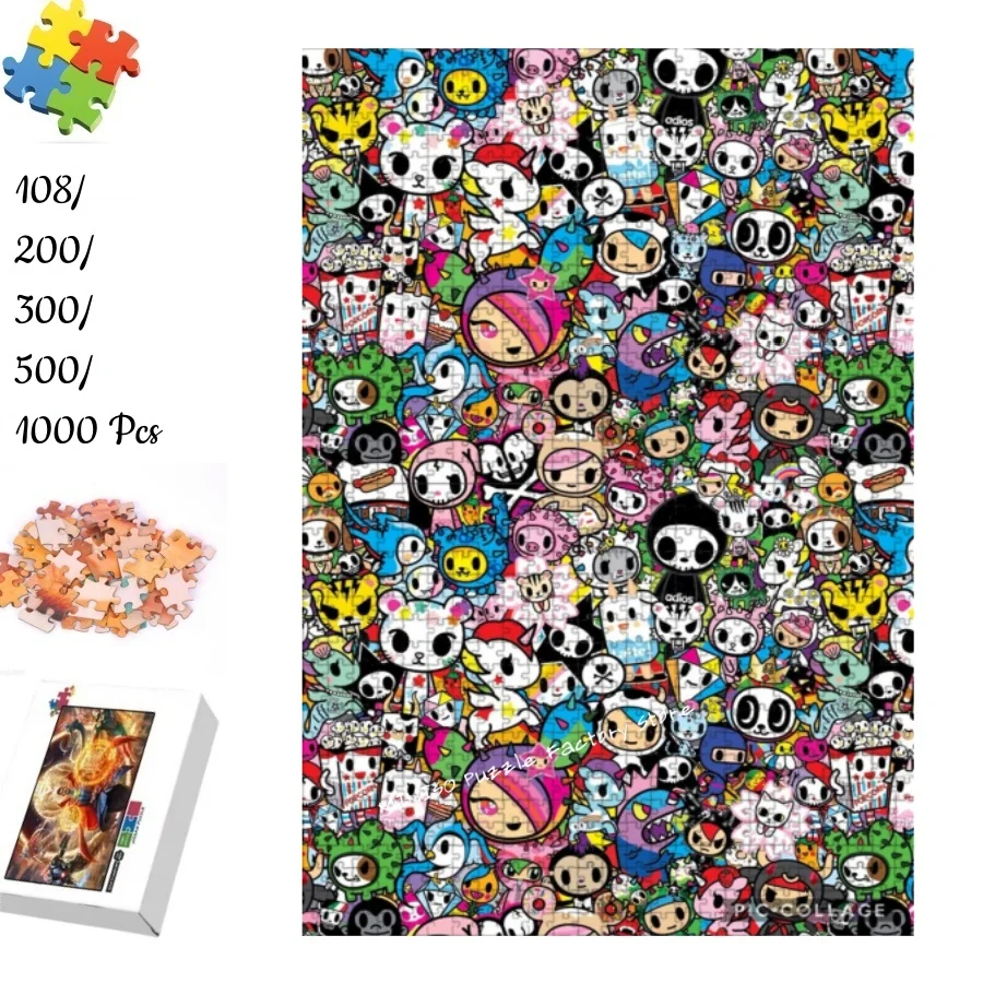 

Puzzles Cartoon Figures Collection Wooden Jigsaw Puzzle 108/200/300/500/1000 Pieces for Adults Kids Toys High Difficulty Game