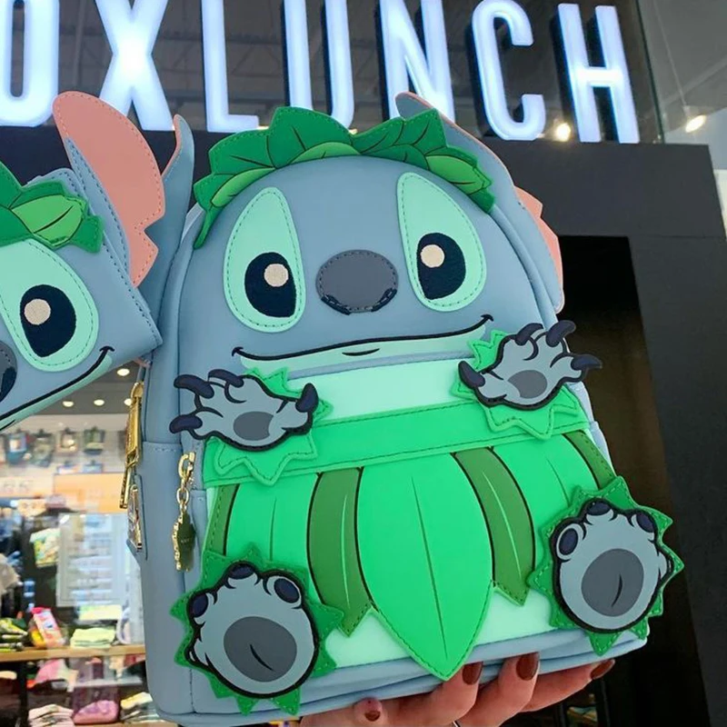 

Disney Stitch Action Figures Backpack Schoolbag Leisure Bag Gifts for Children