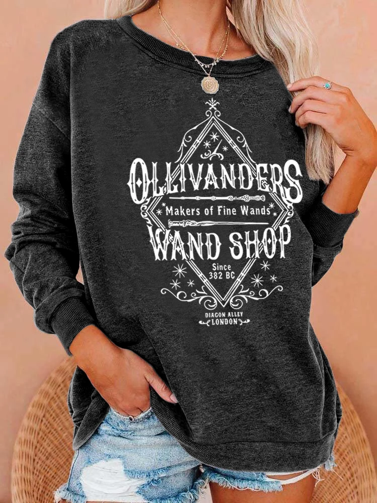 

Letters print washed sweatshirt, crew neck casual washed sweatshirt for winter & fall, women's clothing